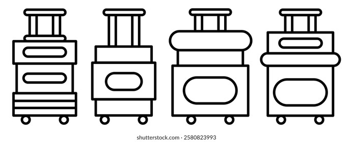 Suitcase icon. Suitcase thin line icon collection. Stock vector..