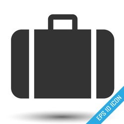 Suitcase Icon. Travel Baggage Vector Icon. Suitcase Flat Logo Isolated On White Background. Vector Illustration.