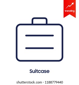 Suitcase icon. travel baggage vector icon. Suitcase flat logo isolated on white background. Vector illustration.