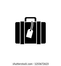 Suitcase icon. travel baggage vector icon. Suitcase flat logo isolated on white background. Vector icon