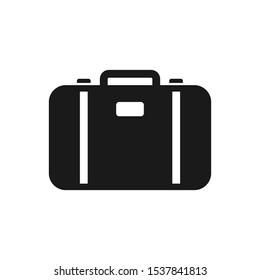 Suitcase icon. travel baggage vector icon. Suitcase flat logo isolated on white background. Vector illustration.
