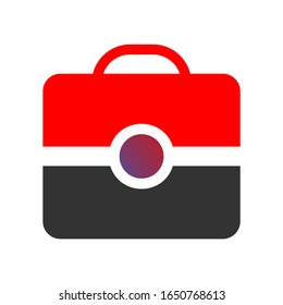 Icono de maleta. icono del vector del equipaje de viaje. Logo plano en maleta aislado en fondo blanco. Ilustración vectorial. Pasos 10