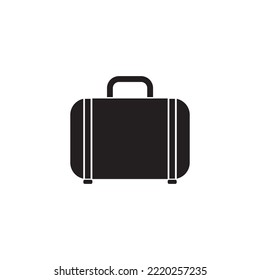 Koffersymbol. Reisegepäck, Vektorsymbol. Flacher Logo-Koffer einzeln auf weißem Hintergrund. Vektorgrafik.