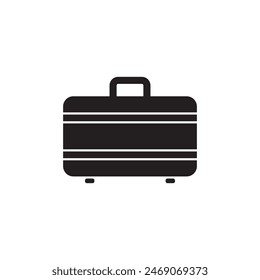suitcase icon. Travel baggage vector icon. Flat logo suitcase isolated on a white background. Vector illustration.