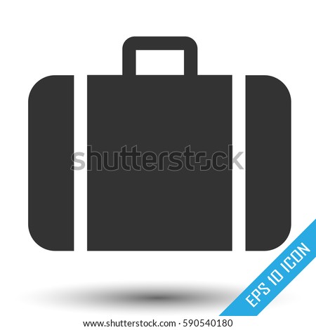 Suitcase icon. travel baggage vector icon. Suitcase flat logo isolated on white background. Vector illustration.