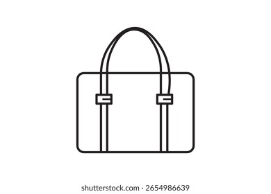 ícone de mala, vetor de bagagem de viagem, ilustração de saco de carrinho simples, símbolo de saco de viagem de contorno, arte minimalista da linha de bagagem, desenho de bagagem de férias, ícone de mala rolante, viagem em preto e branco 