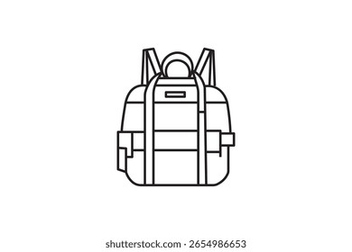 suitcase icon, travel luggage vector, simple trolley bag illustration, outline travel bag symbol, minimalist luggage line art, vacation baggage drawing, rolling suitcase icon, black and white travel 