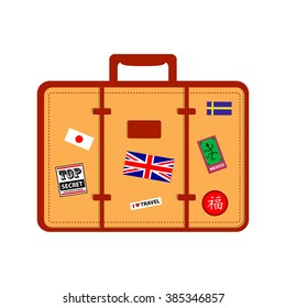 Suitcase icon. Travel suitcase. Vector suitcase in flat style. Isolated travel suitcase isolated on white background.