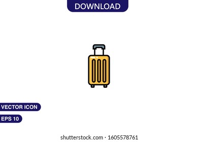 Suitcase icon in trendy flat style isolated on white background vector illustration