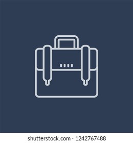Suitcase icon. Trendy flat vector line Suitcase icon on dark blue background from Business and analytics collection. 
