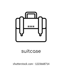 Suitcase icon. Trendy modern flat linear vector Suitcase icon on white background from thin line Business and analytics collection, editable outline stroke vector illustration