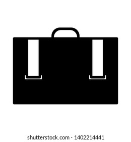 suitcase icon vector in black color