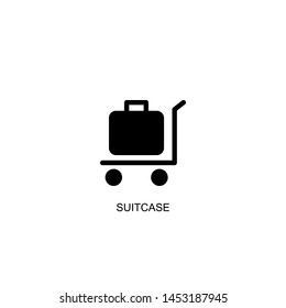 suitcase icon vector black design