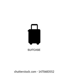 suitcase icon vector black design