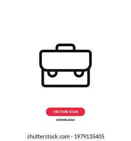Suitcase icon vector. Briefcase sign