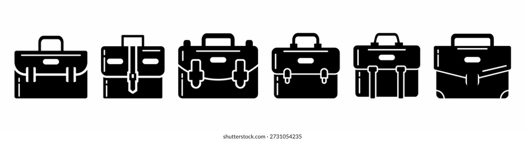 Coleção de vetores de ícone de mala. Conjunto de desenhos vetoriais de ícone de mala. Vetor de ações.