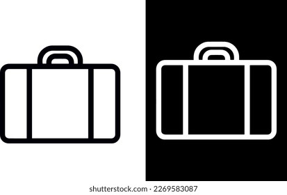 Icono de maleta diseño vectorial negro y blanco