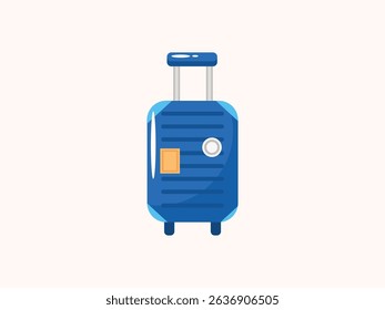 Suitcase icon vector design illustration in flat style, showing a modern travel bag with handle and wheels, symbolizing travel, business trips, luggage, and vacation concepts.