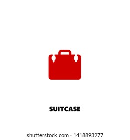 suitcase icon. suitcase vector design. sign design. red color