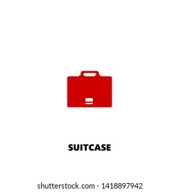 suitcase icon. suitcase vector design. sign design. red color