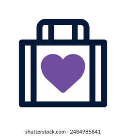 Koffer-Symbol. Vektorgrafik-Doppelton-Symbol für Ihre Website, Ihr Handy, Ihre Präsentation und Ihr Logo-Design.