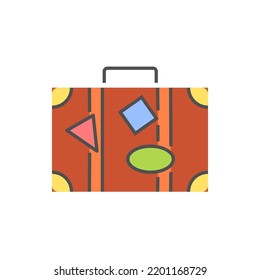 Suitcase Icon. Suitcase Vector Filled Outline Icon. Editable Image
