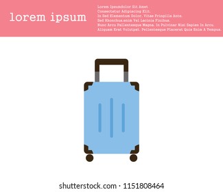 suitcase Icon Vector, flat design