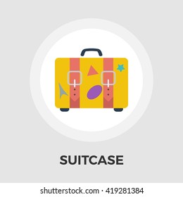 Suitcase Icon Vector. Flat icon isolated on the white background. Editable EPS file. Vector illustration.