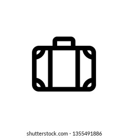 Suitcase Icon Vector Illustration in Line Style for Any Purpose