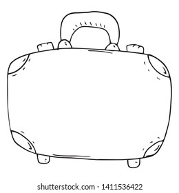 Suitcase icon. Vector illustration of a suitcase for things. Hand drawn suitcase for travel.