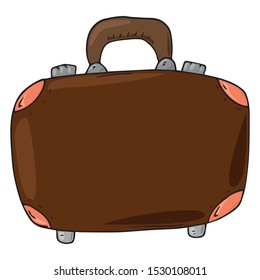 Suitcase icon. Vector illustration of a suitcase for things. Hand drawn suitcase for travel.