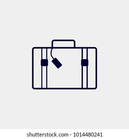 suitcase icon, vector illustration. travel suitcase vector, bag with ticket. 