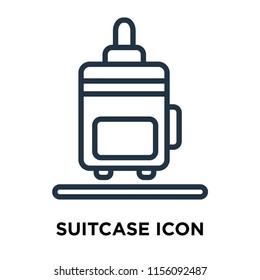 Suitcase icon vector isolated on white background, Suitcase transparent sign , thin symbols or lined elements in outline style