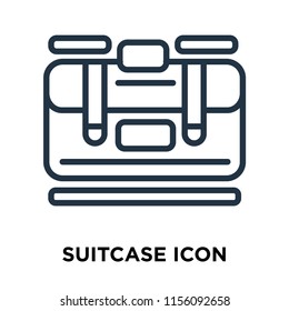 Suitcase icon vector isolated on white background, Suitcase transparent sign , thin symbols or lined elements in outline style
