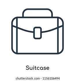 Suitcase icon vector isolated on white background, Suitcase transparent sign , thin symbols or lined elements in outline style