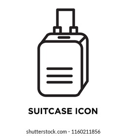 Suitcase icon vector isolated on white background, Suitcase transparent sign , linear symbol and stroke design elements in outline style