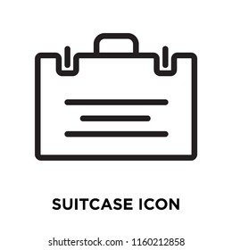 Suitcase icon vector isolated on white background, Suitcase transparent sign , linear symbol and stroke design elements in outline style