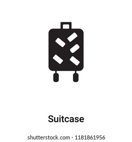 Suitcase icon vector isolated on white background, logo concept of Suitcase sign on transparent background, filled black symbol