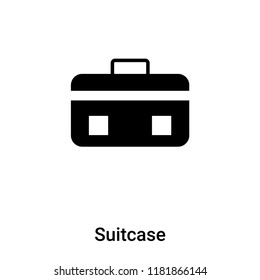 Suitcase icon vector isolated on white background, logo concept of Suitcase sign on transparent background, filled black symbol