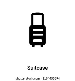 Suitcase icon vector isolated on white background, logo concept of Suitcase sign on transparent background, filled black symbol