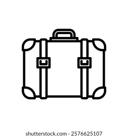 suitcase icon vector, line style icon