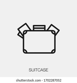 suitcase icon vector. Linear style sign for mobile concept and web design. suitcase symbol illustration. Pixel vector graphics - Vector.