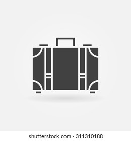 Suitcase icon - vector luggage simple symbol or logo
