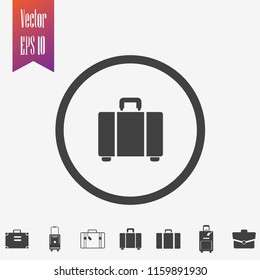 suitcase icon vector. travel bag icon.