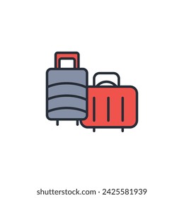 suitcase icon. vector.Editable stroke.linear style sign for use web design,logo.Symbol illustration.