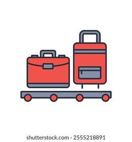 Suitcase icon. vector.Editable stroke.linear style sign for use web design,logo.Symbol illustration.