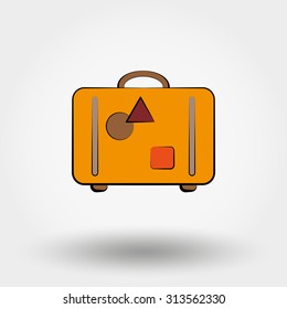 Suitcase.  Icon for web and mobile application. Vector illustration on a white background.