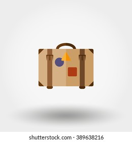 Suitcase. Icon for web and mobile application. Vector illustration on a white background. Flat design style.