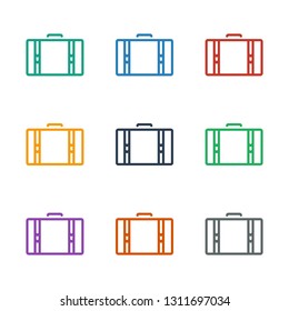 suitcase icon white background. Editable outline suitcase icon from summer. Trendy suitcase icon for web and mobile.