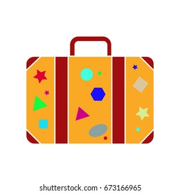 Suitcase icon.Flat design style modern illustration.Suitcase vector illustration.Suitcase isolated on a white background.Suitcases travel.Illustration for travel, holidays, trips. Suitcases vacation. 